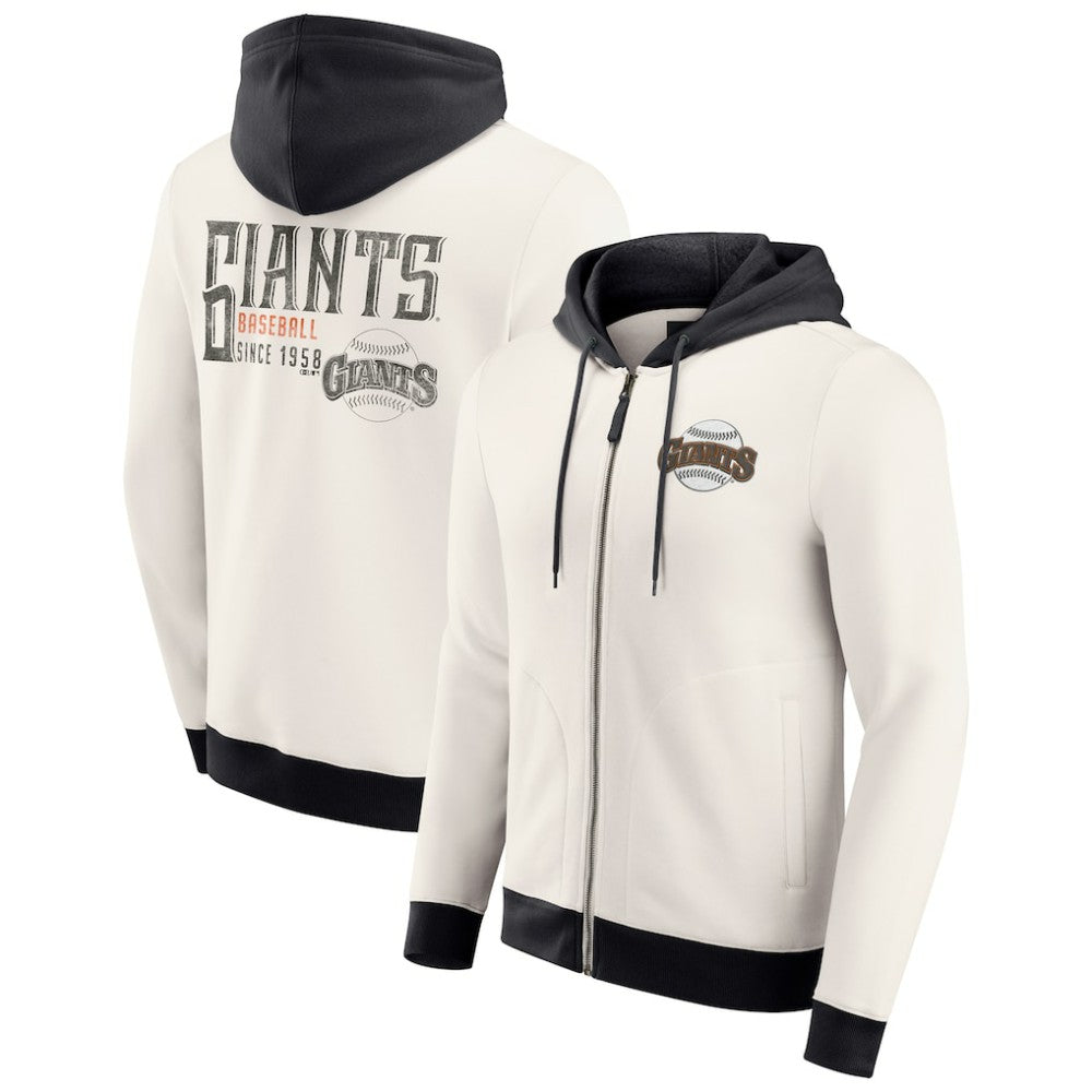 Cream San Francisco Giants Darius Rucker Collection by Fanatics Men's Polar Fleece Full-Zip Hoodie