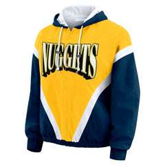 Denver Nuggets WEAR by Erin Andrews Women's Colorblock Full-Zip Hoodie Windbreaker Jacket sale
