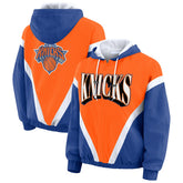 New York Knicks WEAR by Erin Andrews Women's Colorblock Full-Zip Hoodie Windbreaker Jacket
