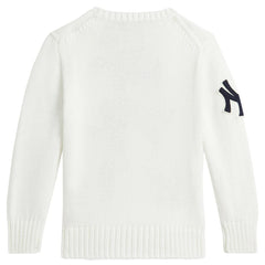 White Yankees Polo Ralph Lauren Preschool Bear Pullover Sweater