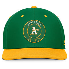 Green/Gold Athletics Nike Cooperstown Collection Pro Dri-FIT Snapback Hat