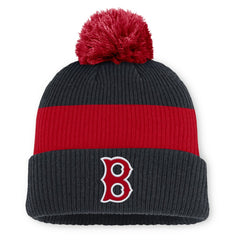 Navy/Red Boston Red Sox Nike Cooperstown Collection Peak Standard Cuffed Knit Hat with Pom