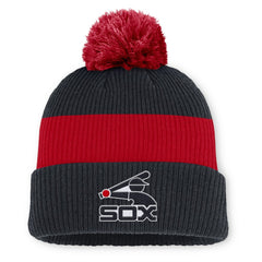 Navy/Red Chicago White Sox Nike Cooperstown Collection Peak Standard Cuffed Knit Hat with Pom