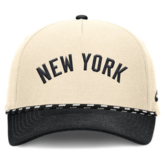 Natural/Black New York Yankees Nike Cooperstown Collection Rise Adjustable Hat