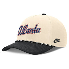 Natural/Black Atlanta Braves Nike Cooperstown Collection Rise Adjustable Hat
