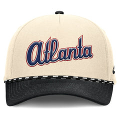 Natural/Black Atlanta Braves Nike Cooperstown Collection Rise Adjustable Hat