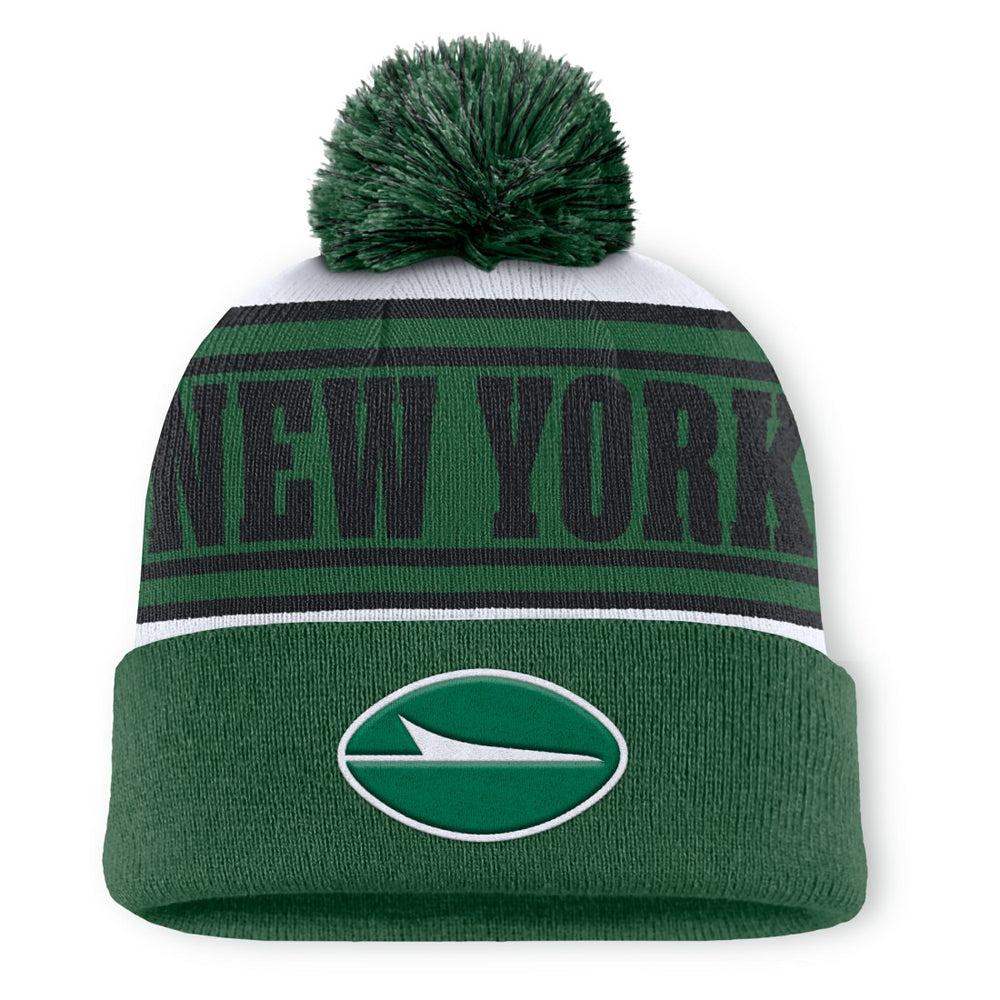 Center Cuffed Knit Hat with Pom - New York Jets Hats
