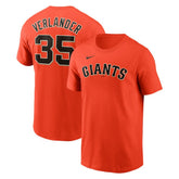 Orange Justin Verlander San Francisco Giants Nike Fuse Name & Number T-Shirt