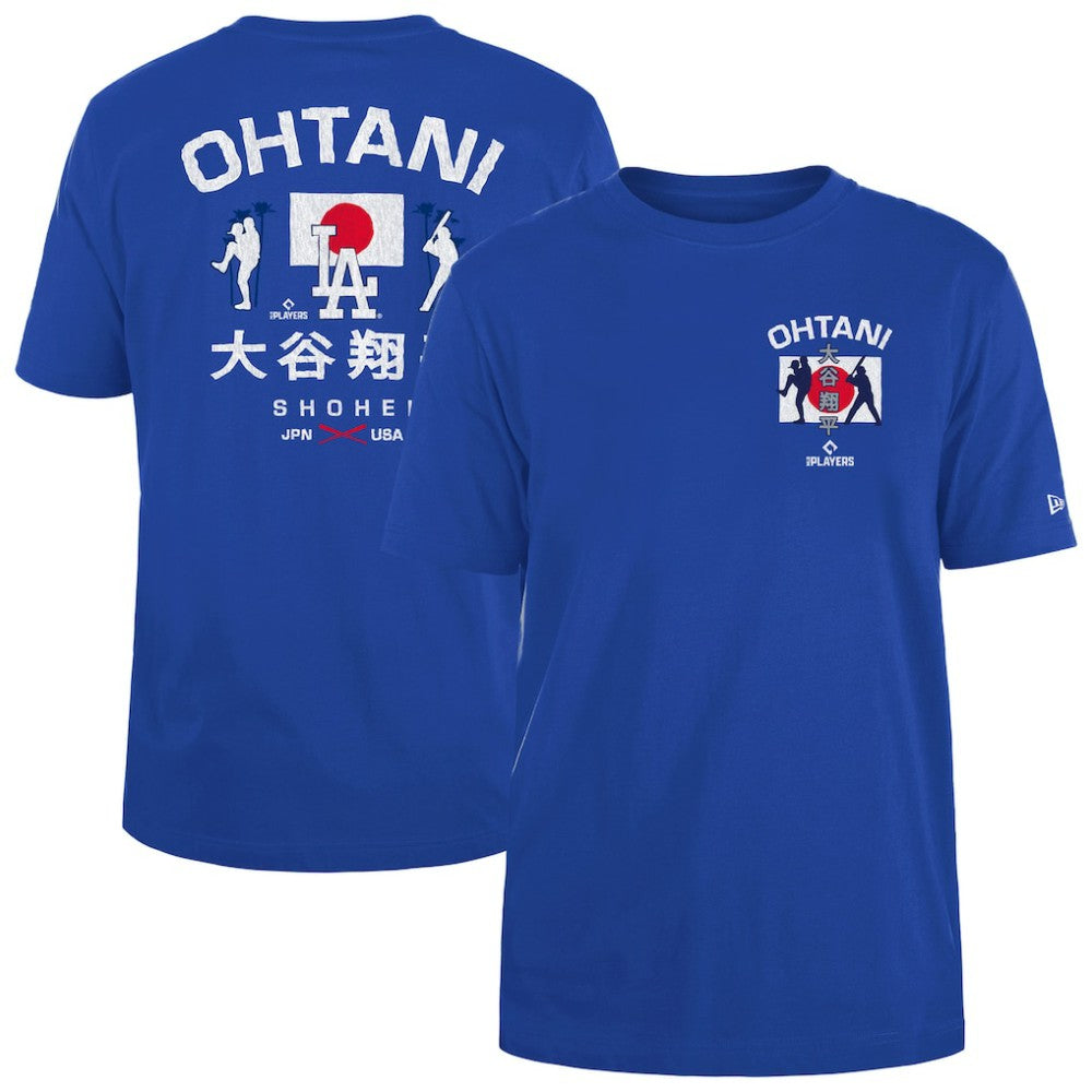 Royal Shohei Ohtani Los Angeles Dodgers New Era Japan Flag T-Shirt