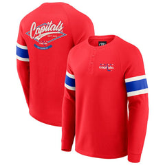 NHL Washington Capitals Darius Rucker Collection by Fanatics Waffle-Knit Raglan Long Sleeve Henley T-Shirt