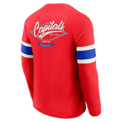 NHL Washington Capitals Darius Rucker Collection by Fanatics Waffle-Knit Raglan Long Sleeve Henley T-Shirt