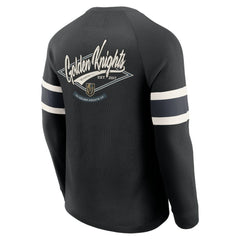 NHL Vegas Golden Knights Darius Rucker Collection by Fanatics Waffle-Knit Raglan Long Sleeve Henley T-Shirt