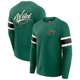 NHL Minnesota Wild Darius Rucker Collection by Fanatics Waffle-Knit Raglan Long Sleeve Henley T-Shirt
