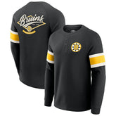 NHL Boston Bruins Darius Rucker Collection by Fanatics Waffle-Knit Raglan Long Sleeve Henley T-Shirt