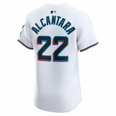 White Sandy Alcantara Miami Marlins Nike Home Elite Jersey