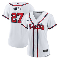 White Austin Riley Atlanta Braves Nike Women's Home Replica Jersey