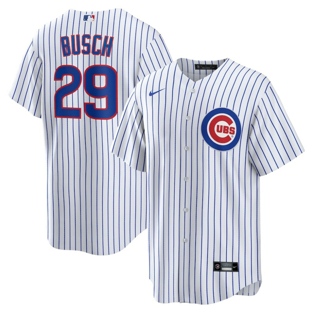 White Michael Busch Chicago Cubs Nike Home Replica Jersey