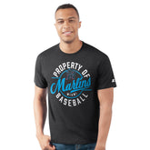 Black Miami Marlins Starter Prime Time Property Of T-Shirt