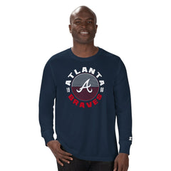 Navy Atlanta Braves Starter Halftime Long Sleeve T-Shirt