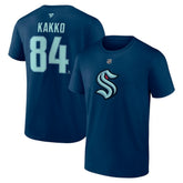 NHL Kaapo Kakko Seattle Kraken Fanatics Authentic Stack Name & Number T-Shirt