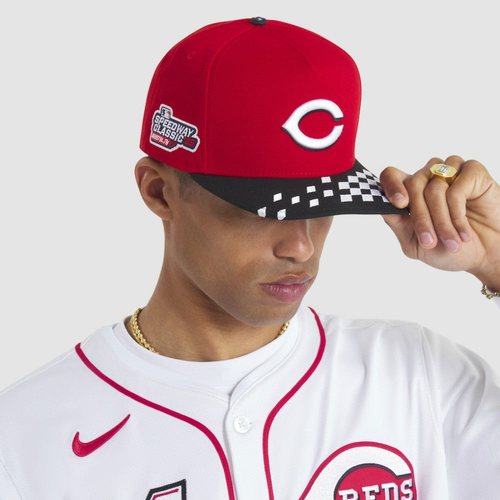 Red/Black Cincinnati Reds New Era 2025 MLB Speedway Classic A-Frame 59FIFTY Fitted Hat