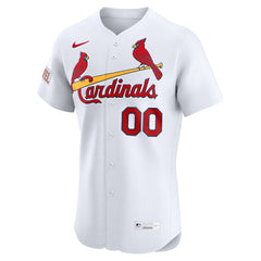 White St. Louis Cardinals Nike Home Elite Sponsor Patch Custom Jersey