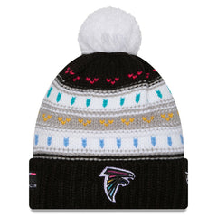Women's 2025 NFL Crucial Catch Cuffed Knit Hat with Pom - Atlanta Falcons Hats