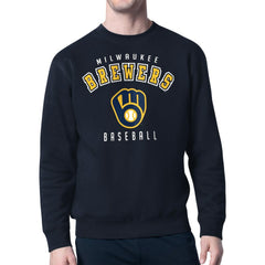 Navy Milwaukee Brewers Starter Team Logo Fleece Pullover Sweatshirt