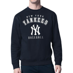Navy New York Yankees Starter Team Logo Fleece Pullover Sweatshirt