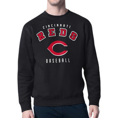Black Cincinnati Reds Starter Team Logo Fleece Pullover Sweatshirt
