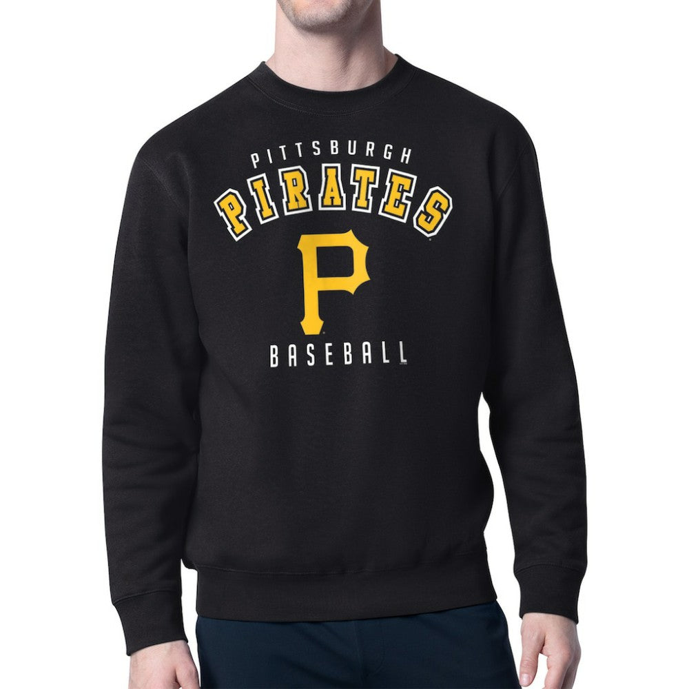 Black Pittsburgh Pirates Starter Team Logo Fleece Pullover Sweatshirt