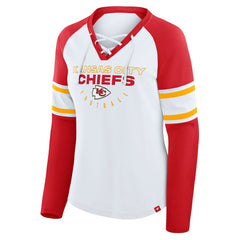 Women's Plus Size Redzone Lace Up Long Sleeve T-Shirt - Kansas City Chiefs T-shirts