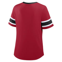Women's Plus Size Red Zone Athena Lace-Up V-Notch Neck T-Shirt - San Francisco 49ers T-shirts