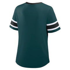 Women's Plus Size Red Zone Athena Lace-Up V-Notch Neck T-Shirt - Philadelphia Eagles T-shirts