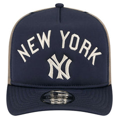 Navy New York Yankees New Era Vintage Arched Foam Front 9FIFTY A-Frame Adjustable Trucker Hat