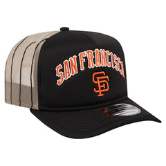 Black San Francisco Giants New Era Vintage Arched Foam Front 9FIFTY A-Frame Adjustable Trucker Hat
