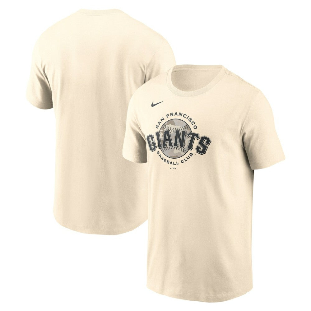 Cream San Francisco Giants Nike Camo Logo T-Shirt