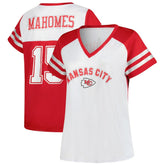 Patrick Mahomes Women's Plus Size Bling V-Neck T-Shirt - Kansas City Chiefs T-shirts