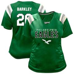 Saquon Barkley Women's Plus Size Name & Number Raglan Lace V-Neck T-Shirt - Philadelphia Eagles T-shirts