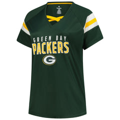 Jordan Love Women's Plus Size Name & Number Raglan Lace V-Neck T-Shirt - Green Bay Packers T-shirts