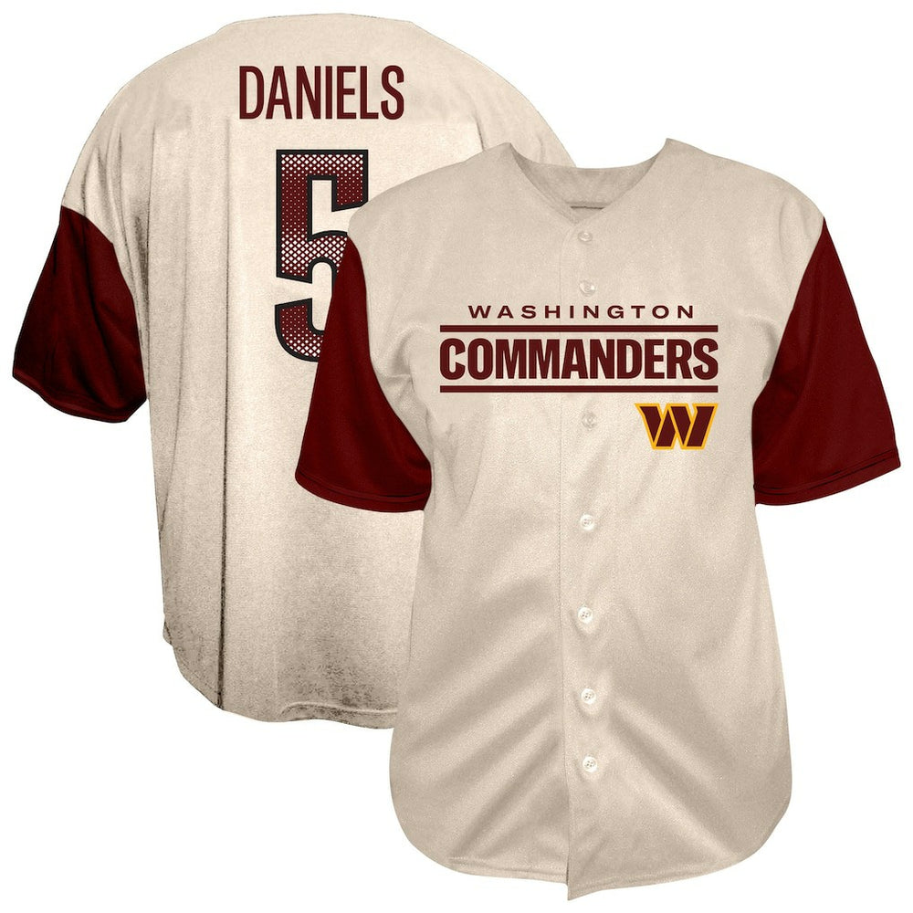 Jayden Daniels Big & Tall Baseball Button-Up Shirt - Washington Commanders