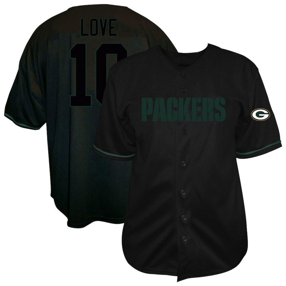 Jordan Love Big & Tall Baseball Button-Up Shirt - Green Bay Packers