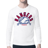 White Texas Rangers Starter Half Ball Team Graphic Long Sleeve T-Shirt