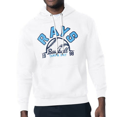 White Tampa Bay Rays Starter Half Ball Team Graphic Pullover Hoodie