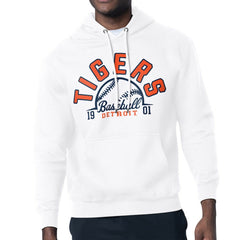 White Detroit Tigers Starter Half Ball Team Graphic Pullover Hoodie