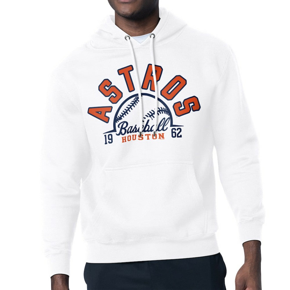 White Houston Astros Starter Half Ball Team Graphic Pullover Hoodie