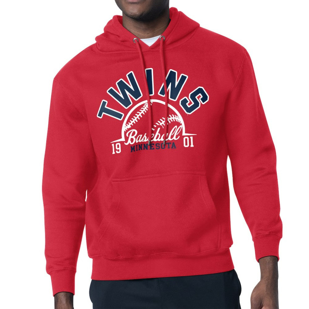 Red Minnesota Twins Starter Half Ball Team Graphic Pullover Hoodie