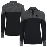 Black Miami Marlins Levelwear Women's Classic Stripes Insignia 2.0 Raglan Quarter-Zip Top