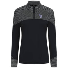 Black Colorado Rockies Levelwear Women's Classic Stripes Insignia 2.0 Raglan Quarter-Zip Top