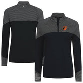 Black Baltimore Orioles Levelwear Women's Classic Stripes Insignia 2.0 Raglan Quarter-Zip Top